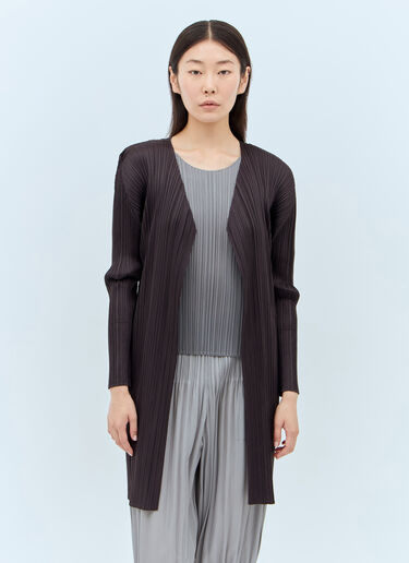 Pleats Please Issey Miyake April Long Cardigan Black plp0257006