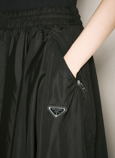 Prada Re-Nylon Midi Skirt Black pra0258019