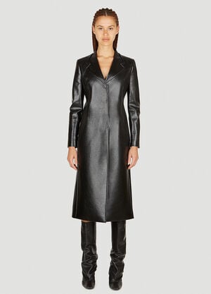 Coperni Trompe-Loeil Tailored Faxu Leather Coat Black cpn0255010