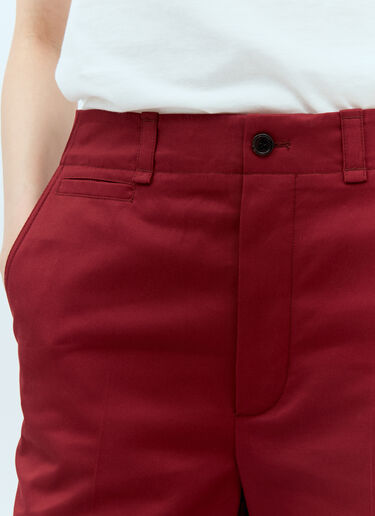 Saint Laurent Cotton Twill Pants Red sla0256005