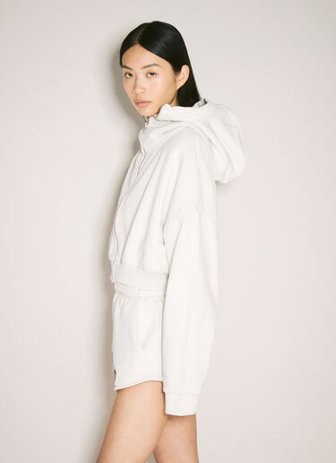 Entire Studios Cropped Full-Zip Hooded Sweatshirt White ent0257004