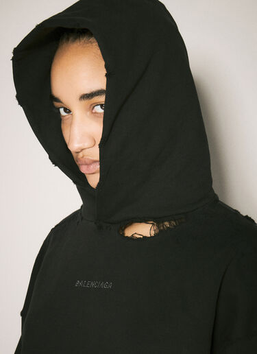 Balenciaga Back Hooded Sweatshirt Black bal0257013