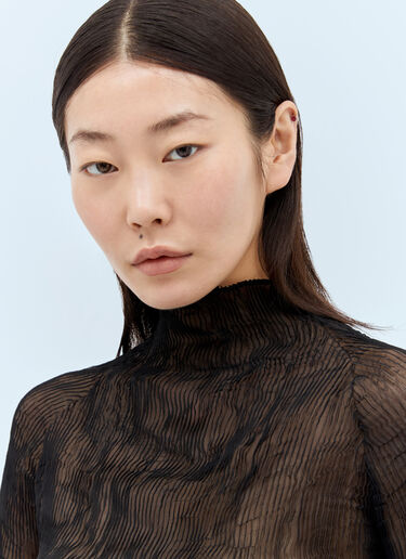 Issey Miyake Chiffon Twist Top Black ism0257005