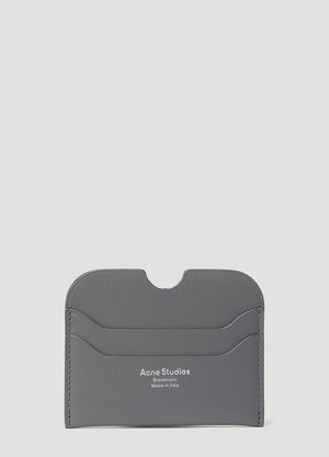 Saint Laurent Logo Print Leather Cardholder Silver sla0147071