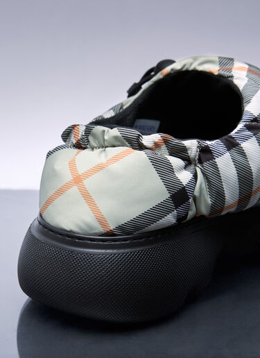 Burberry Check Nylon-Blend Pillow Mule Khaki bur0157026