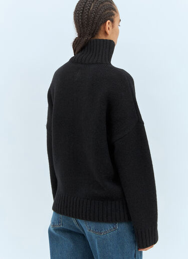 JW Anderson 가죽 패치 포켓 스웨터 블랙 jwa0257011