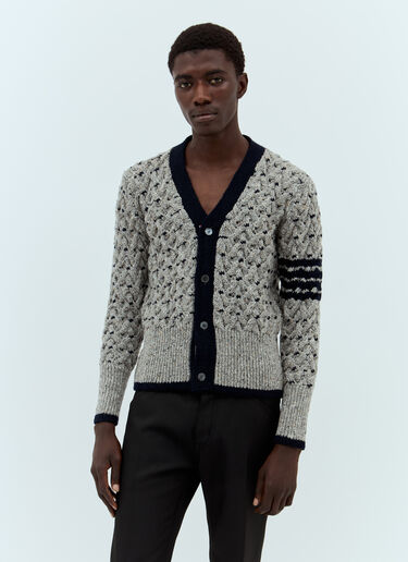 Thom Browne Four-Bar V Neck Cardigan Grey thb0157006