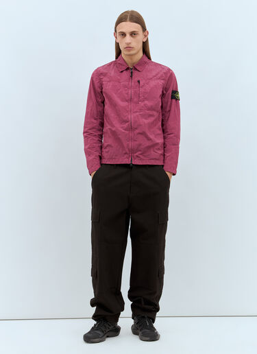 Stone Island Zip-Up Overshirt Pink sto0158031