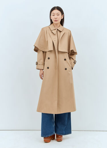 Chloé Classic Trench With Cape Beige chl0257010