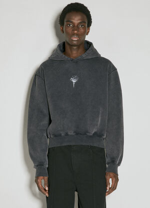 Entire Studios Rose Cropped Hooded Sweatshirt Black ent0353004