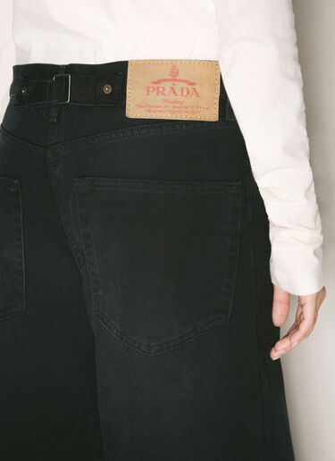 Prada Logo Plaque Jeans Black pra0258022