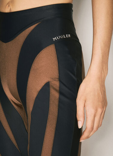 Mugler Bi-Colour Spiral Leggings Brown mug0255004