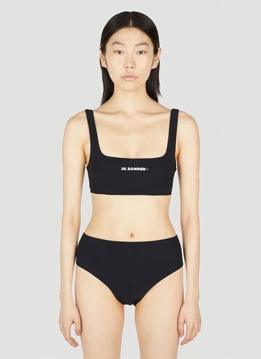 logo-print square-neck sports bra, Calvin Klein
