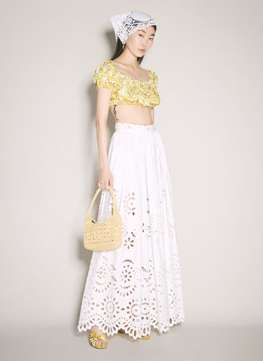 Dolce & Gabbana Poplin Maxi Skirt White dol0257003