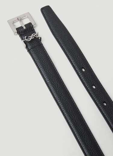 Saint Laurent Cassandre Thin Belt Black sla0154061