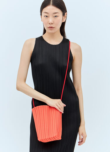 Pleats Please Issey Miyake Bloom Pleats Bucket Bag Orange plp0257009