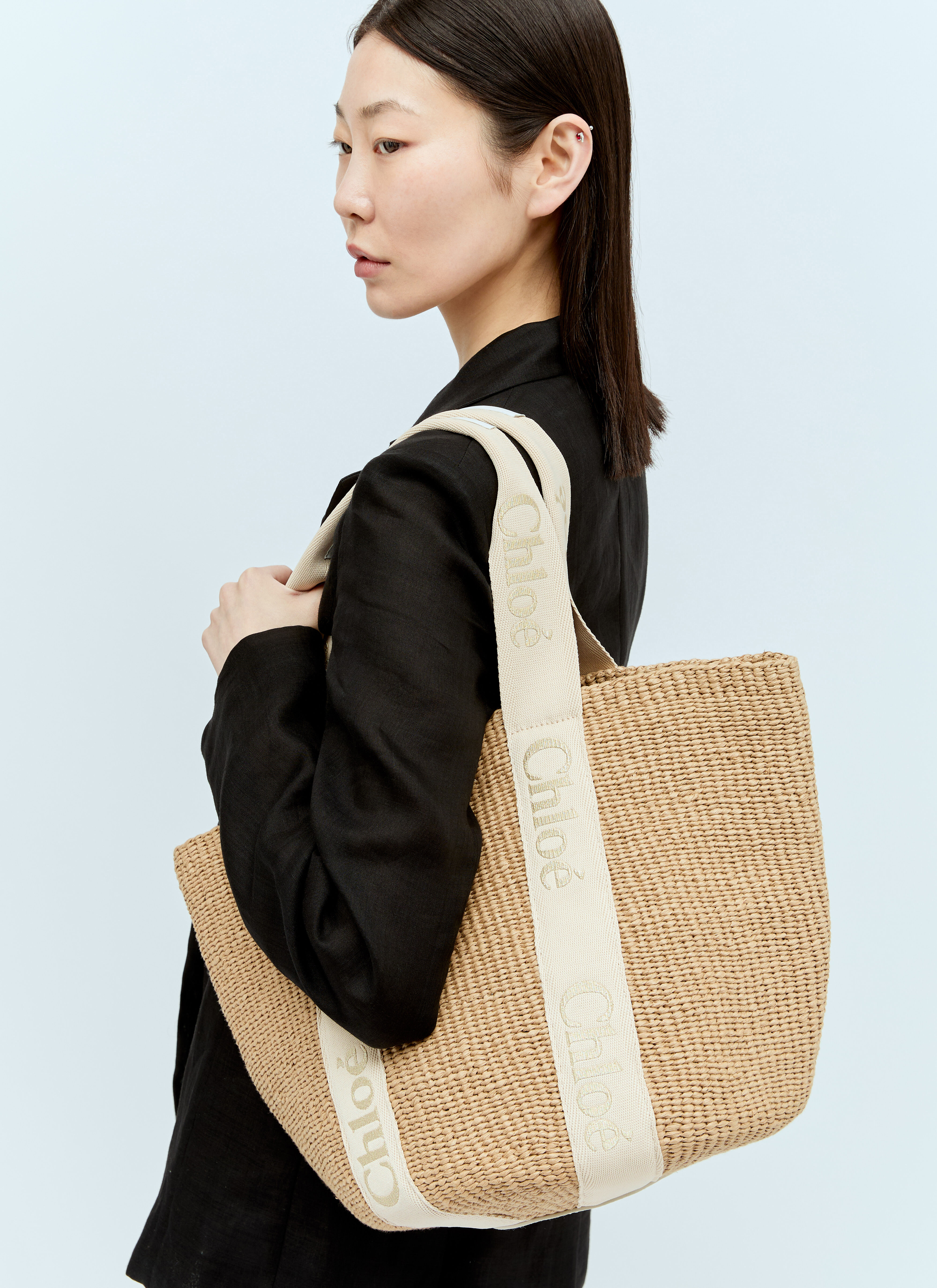 The Row Large Woody Basket Tote Bag White row0256003
