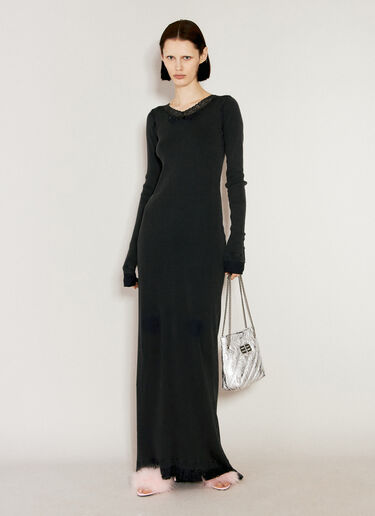 Balenciaga ランジェリーマキシリブドレス  ブラック bal0256001