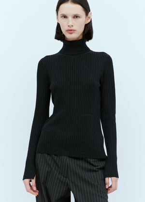 Courrèges Open Back Wool Sweater Black cou0253004