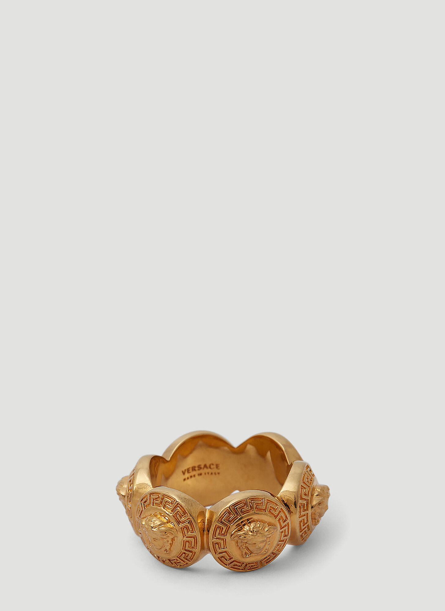 Shop Versace Tribute Medusa Ring In Gold