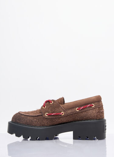 Miu Miu Suede Loafers Brown miu0258020