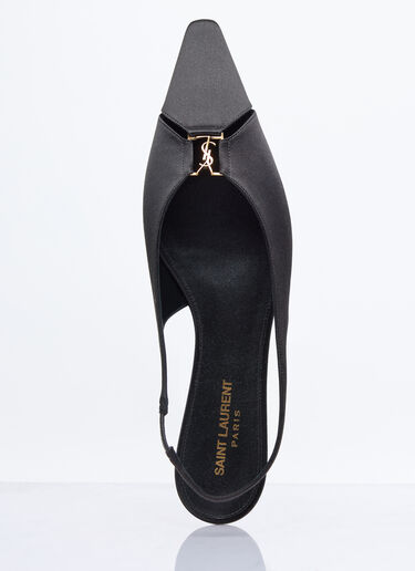 Saint Laurent Babylone Slingback Flats Black sla0257035