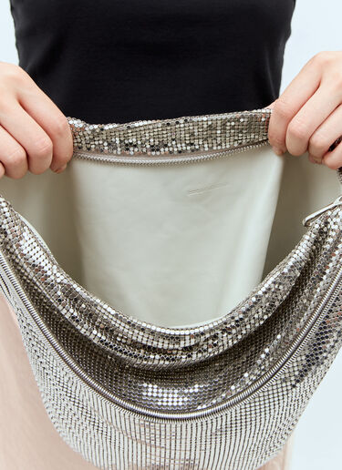 Rabanne Medium Pixel Tube Shoulder Bag Silver pac0254048