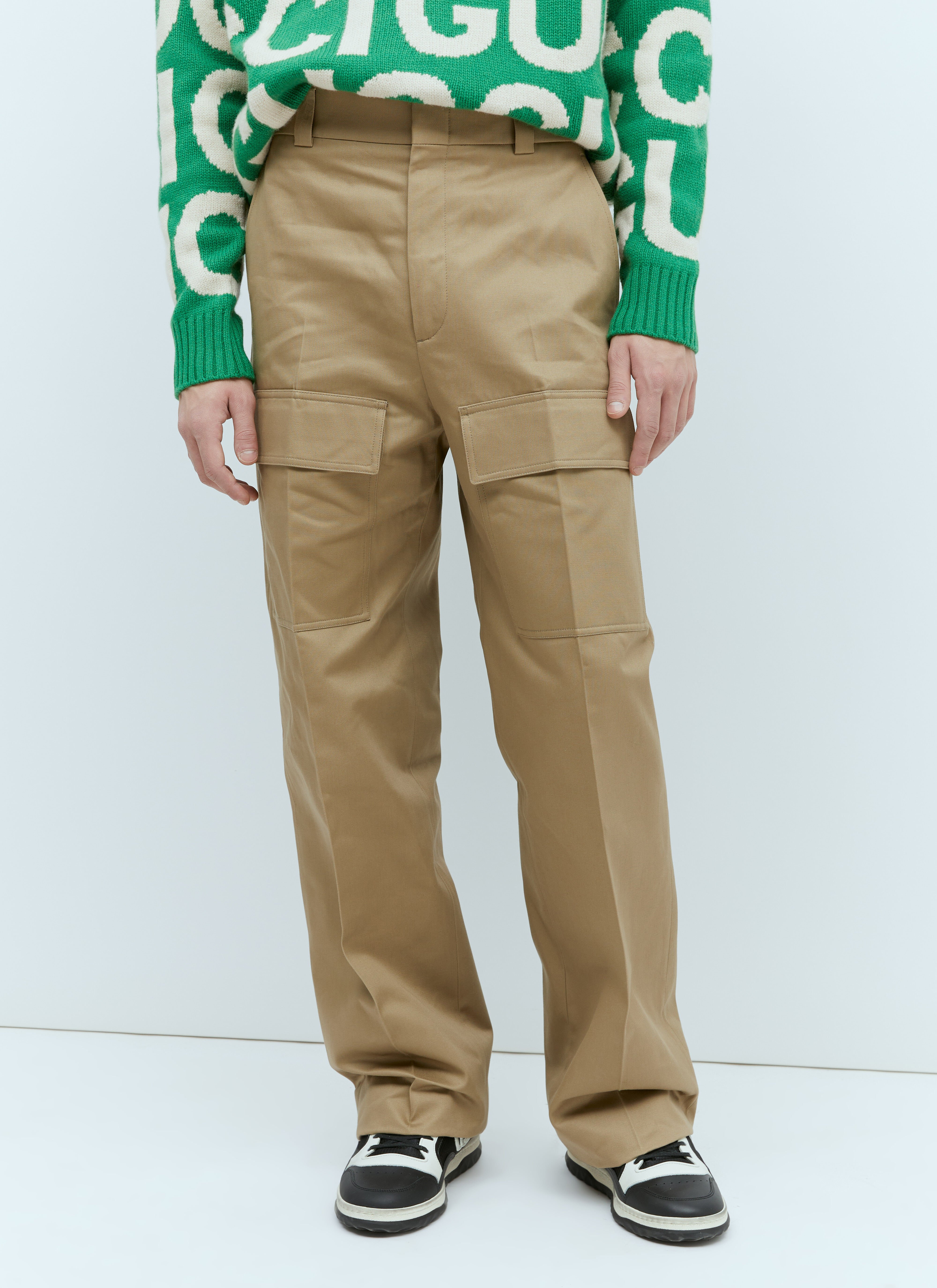 Gucci GG-jacquard Cotton-ripstop Cargo Trousers in Green for Men | Lyst