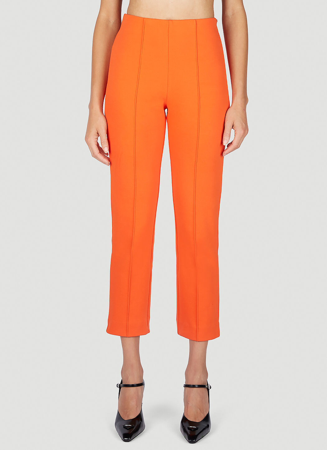 Linen-blend tailored trousers - Orange - Ladies | H&M IN