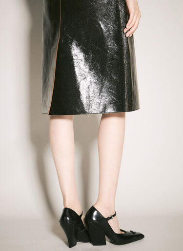 Prada Craquelé Leather Skirt Black pra0258010