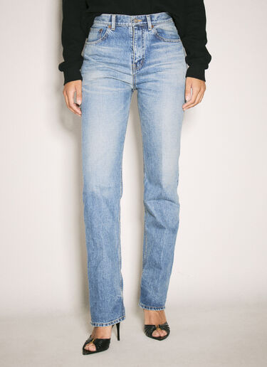 Saint Laurent Mid-Rise Straight Jeans Blue sla0257022