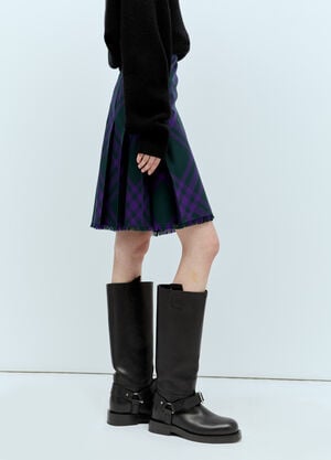 Acne Studios Check Pleated Midi Skirt Beige acn0257016