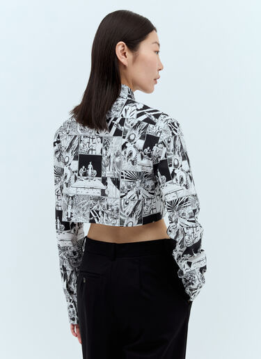 Coperni Cropped Graphic Shirt Black cpn0255005