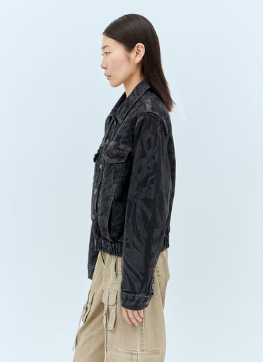 GANNI Lazer Denim Bomber Jacket Black gan0257028