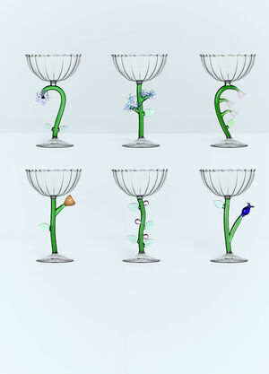 Seletti Set Of Six Botanica Champagne Glasses Multicolour wps0691129