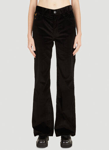 Black Flared cotton-blend skinny trousers, Raey