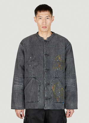 Acne Studios Paint Splatter Denim Jacket Grey acn0155001