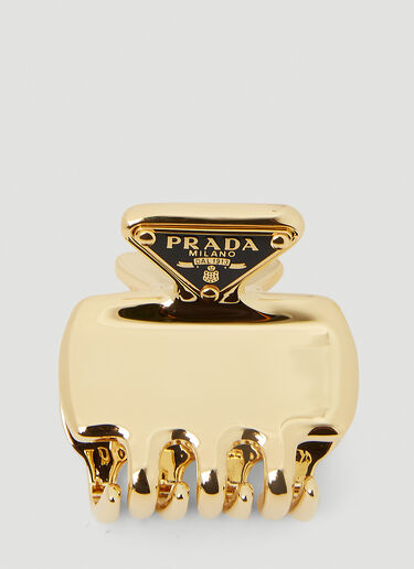 Prada 트라이앵글 플라크 집게 머리핀 Gold pra0251023