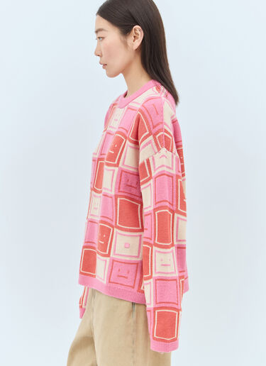 Acne Studios Face Jacquard Sweater Pink acn0257002