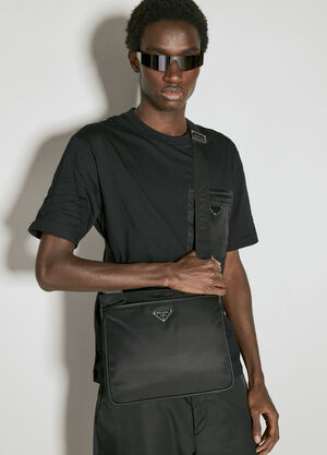 Prada Re-Nylon And Saffiano Leather Crossbody Bag Grey pra0158005