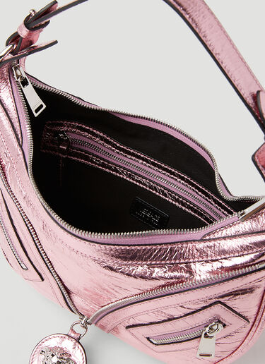 Versace Women's Metallic Repeat Small Hobo Bag in Pink