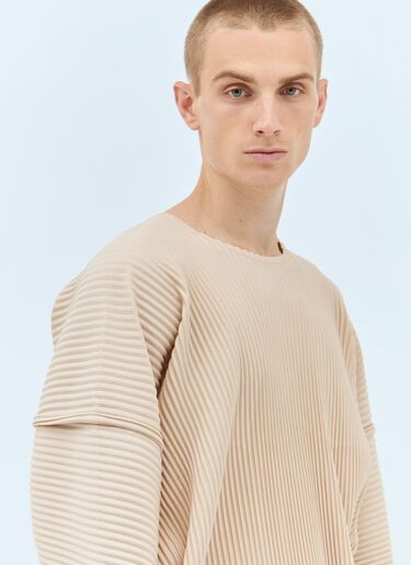 Homme Plissé Issey Miyake Long-Sleeve Pleated Top Beige hmp0157001