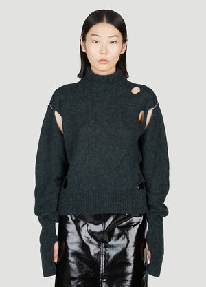 MM6 Maison Margiela Cut Out Sweater Black mmm0255014