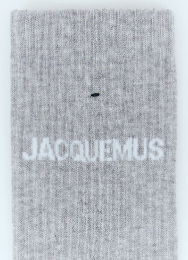 Jacquemus 레 쇼세트 로고 양말 그레이 jac0158032