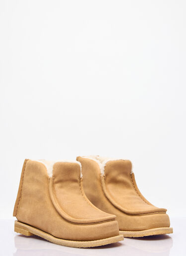 JW Anderson Suede Padded Ankle Boots Beige jwa0257001