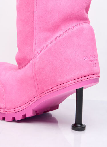 Balenciaga Alaska Faux-Fur Heeled Boots Pink bal0257069