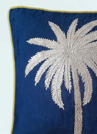 Les Ottomans Palms Embroidered Cushion Blue wps0691225