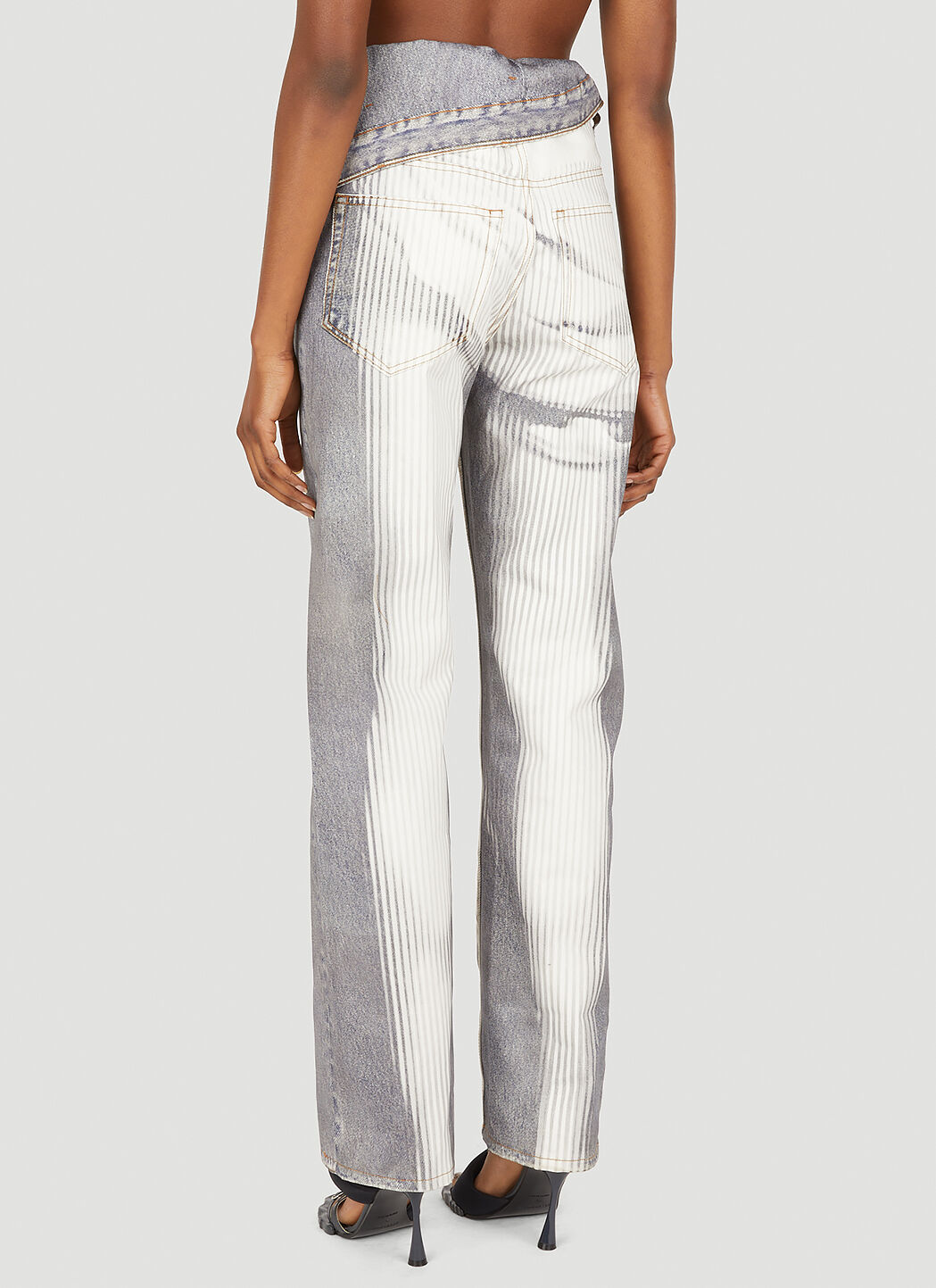 Y/Project x Jean Paul Gaultier Body Morph Asymmetric Jeans in Grey