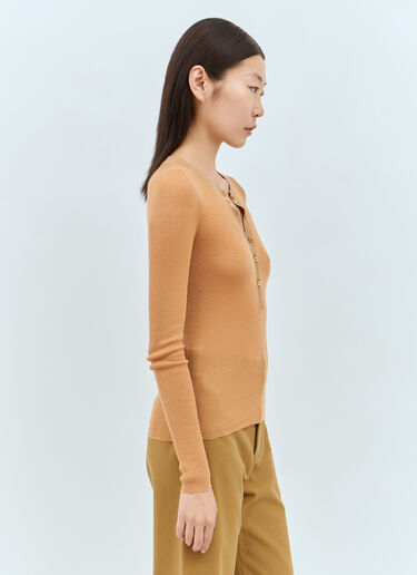 Chloé Knitted Henley Sweater Beige chl0257011