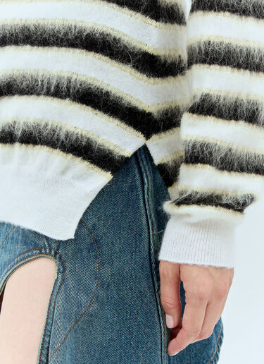 Marni Striped Wool-Mohair Sweater White mni0257008